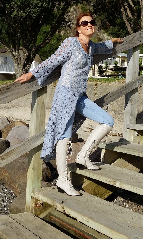 lang blauw vest
